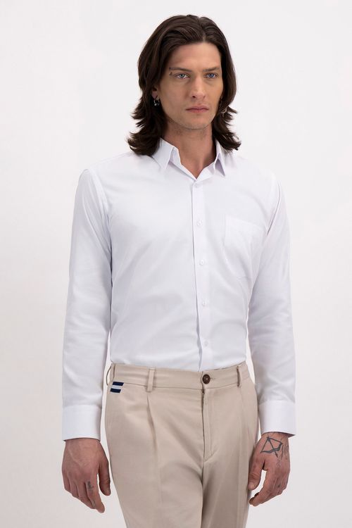 Camisa Formal Blanca Contemporary Fit Cotton Blend