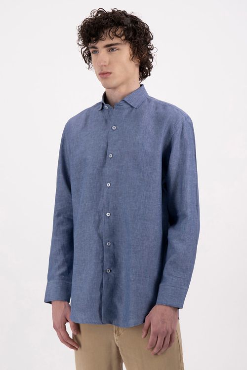 Camisa casual lino contemporary fit Lamberti